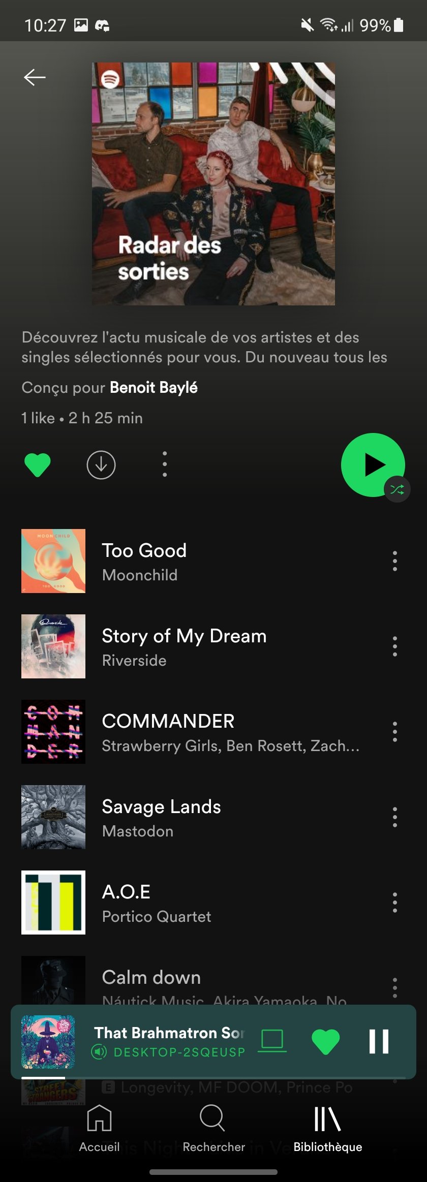 Spotify - Le Radar des sorties sur mobile