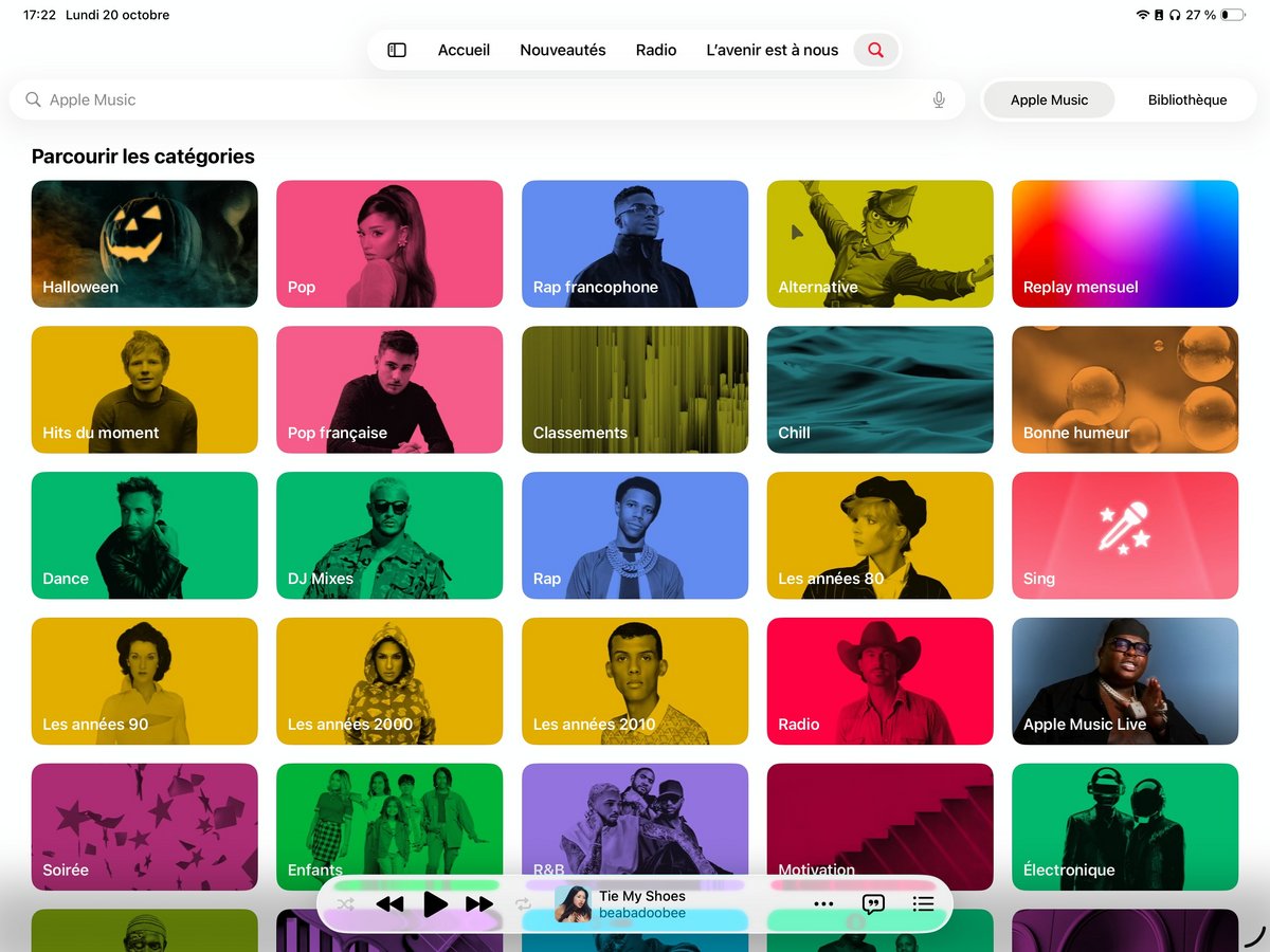 L'app Musique et son design Liquid Glass ©Mathieu Grumiaux pour Clubic