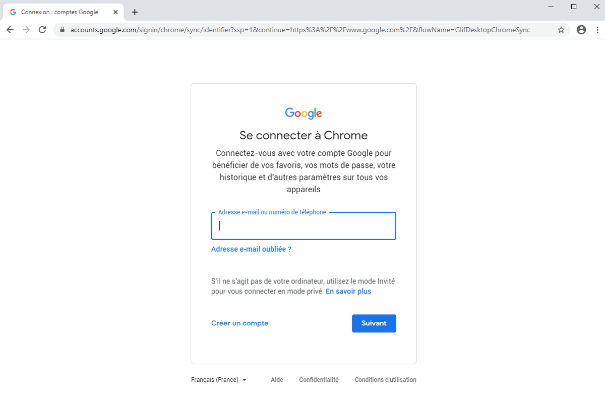 Compte Google - Google Chrome