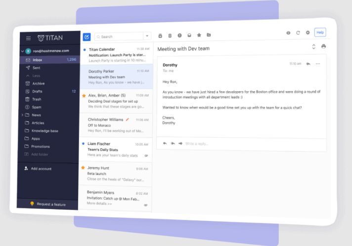 Hostinger - service mail, calendrier et gestionnaire de contact