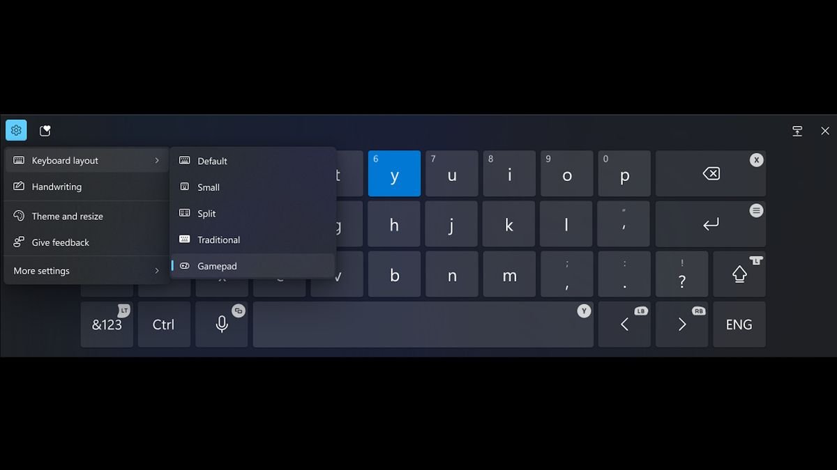 Aperçu du clavier virtuel. © Microsoft