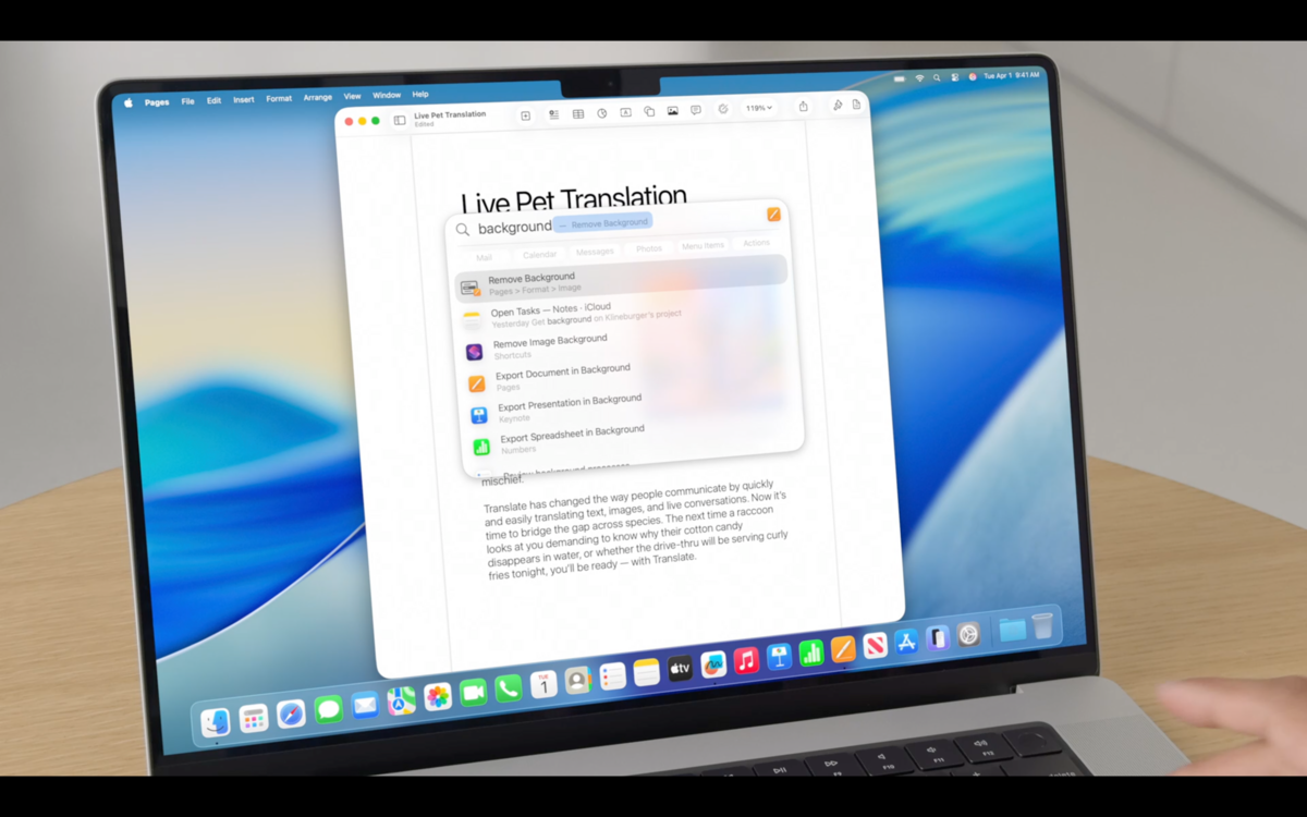 les résultats de Spotilight sont contextualisés avec l'app en cours d'utlisation  ©Apple