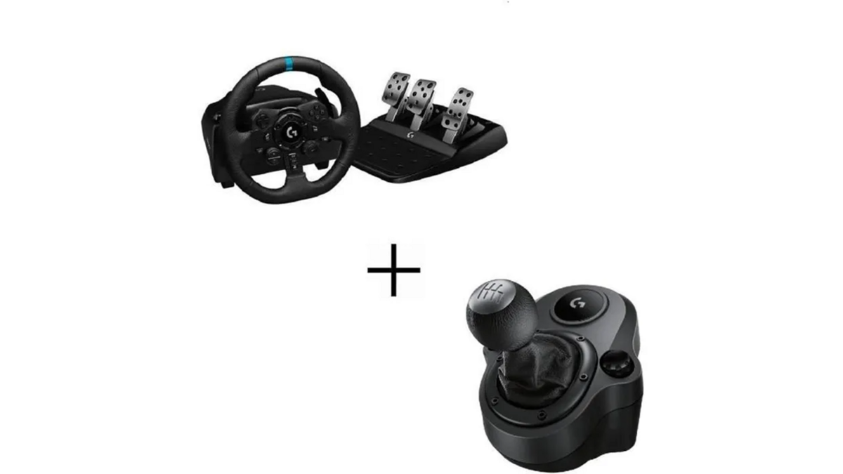 Le pack Logitech G923 avec volant, pédalier et shifter