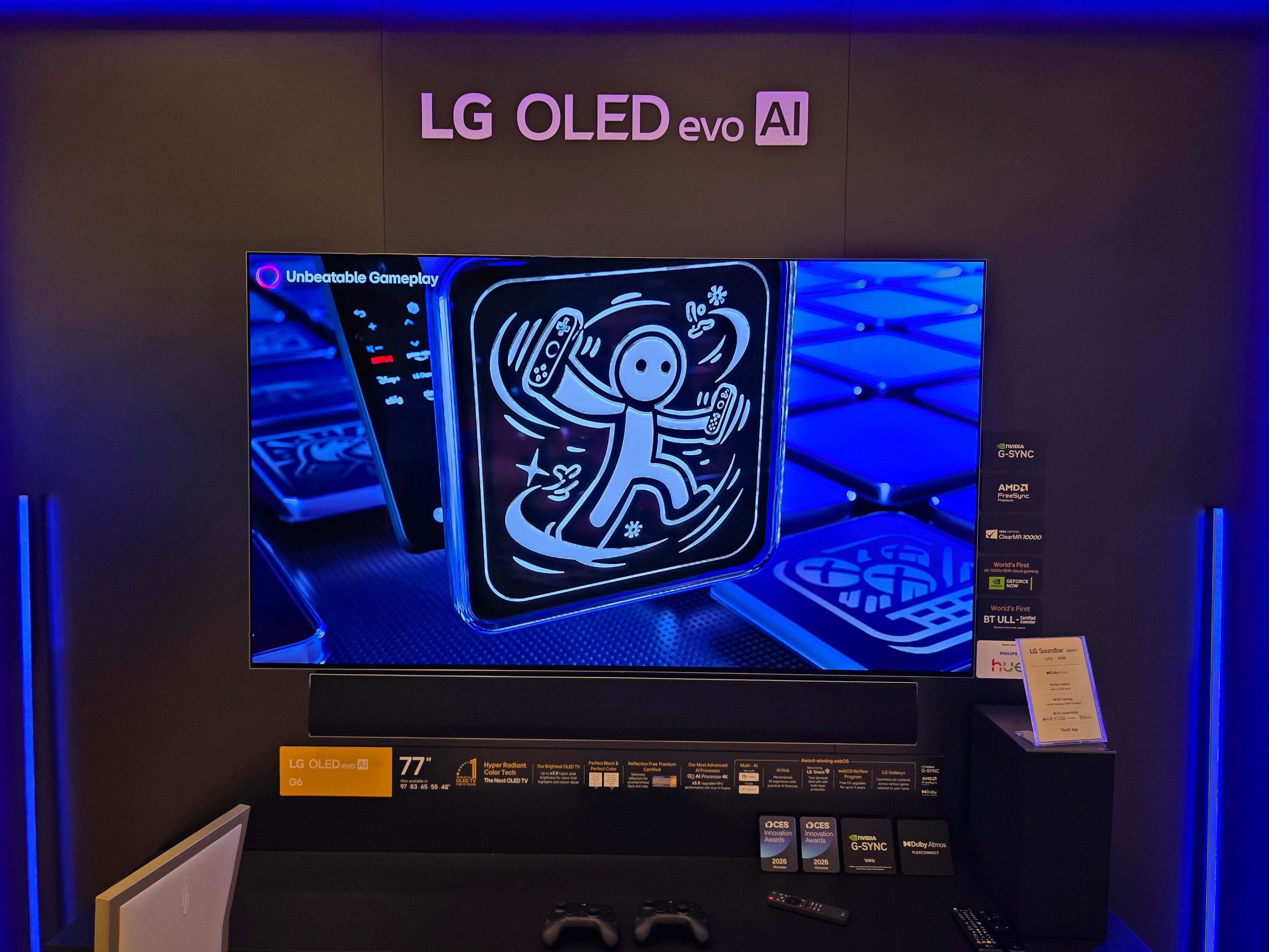 Le LG OLED G6 et sa diagonale de 77 pouces, présenté lors du CES 2026. © Matthieu Legouge