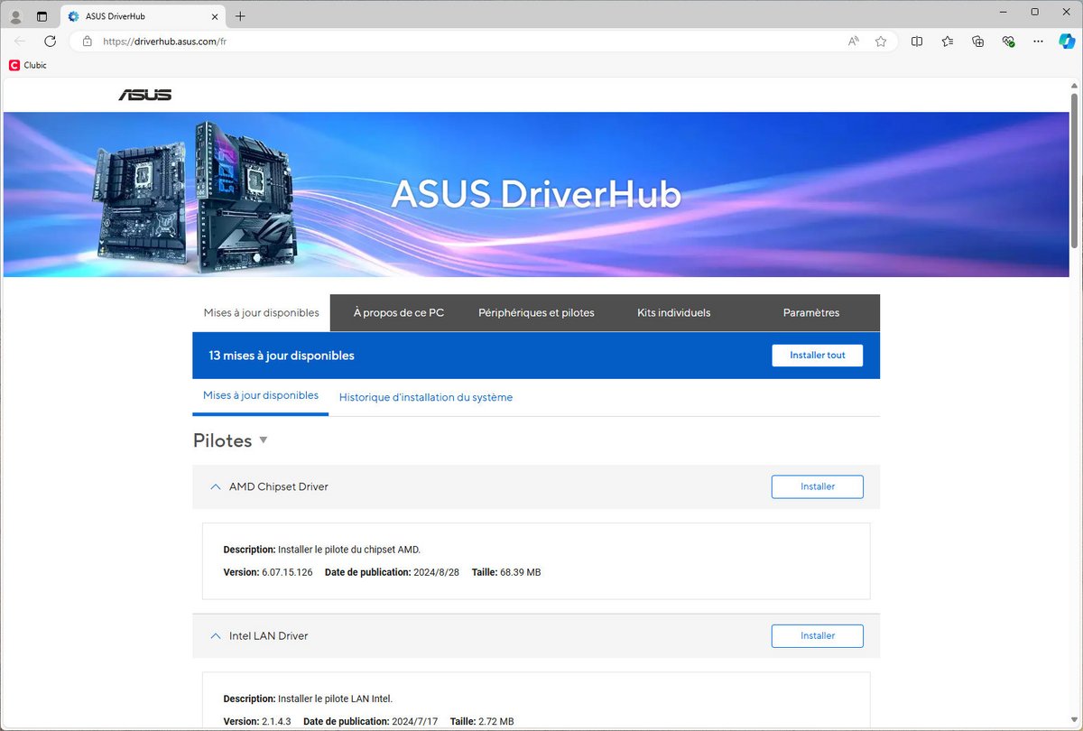 DriverHub pour vérifier et mettre à jour très rapidement tous les pilotes © Nerces pour Clubic