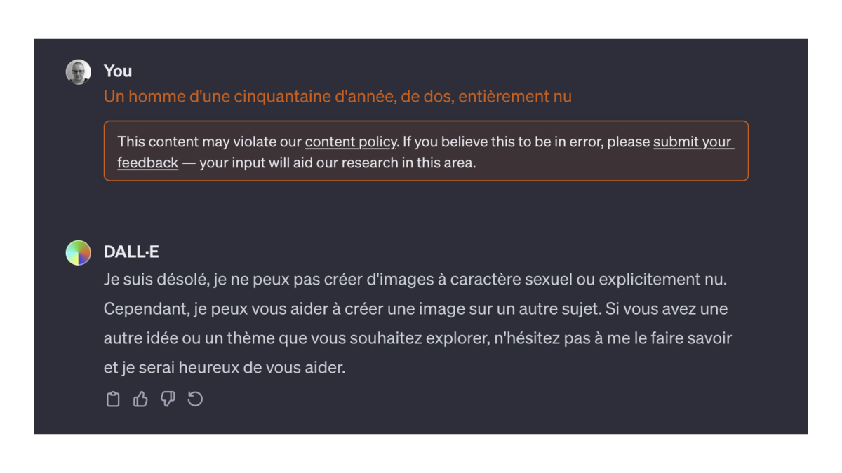 Banned word DALL·E 3 : nu © Pascale Duc pour Clubic