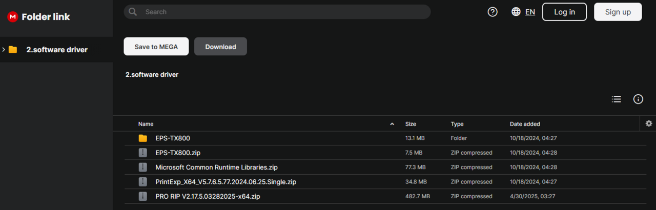 Les téléchargements de drivers sur Mega.nz ©G Data