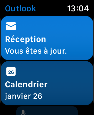 Sélec Apple Watch Outlook