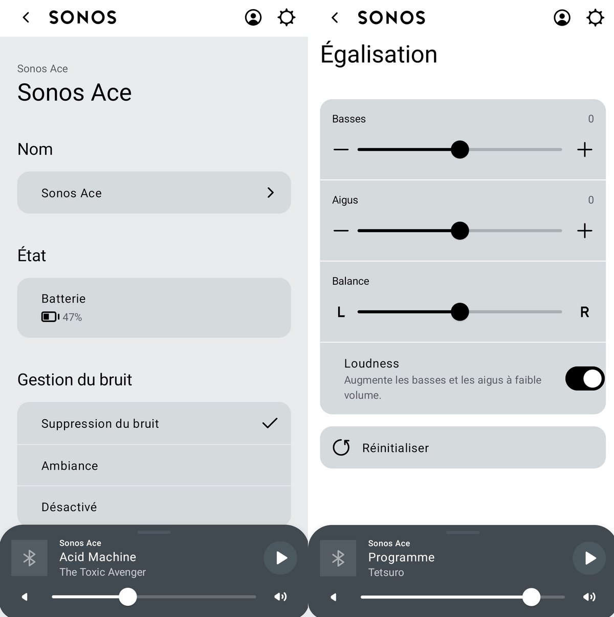 Finalement, assez peu de réglages sont disponibles sur cette application Sonos © Guillaume Fourcadier pour Clubic