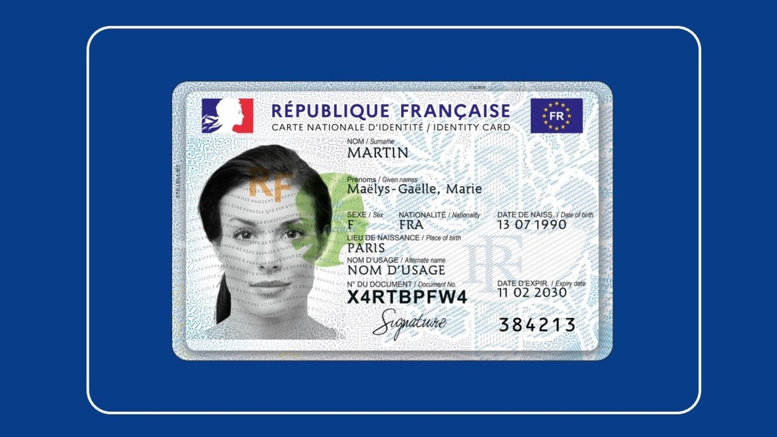 La nouvelle carte nationale d'identité (électronique) française (© IN Groupe)