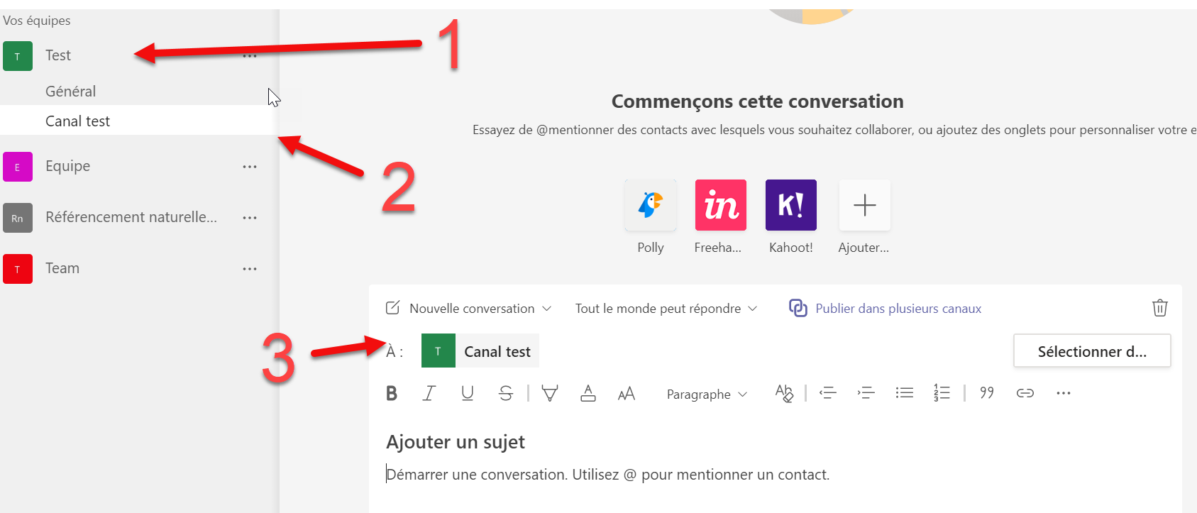 Microsoft Teams conversations