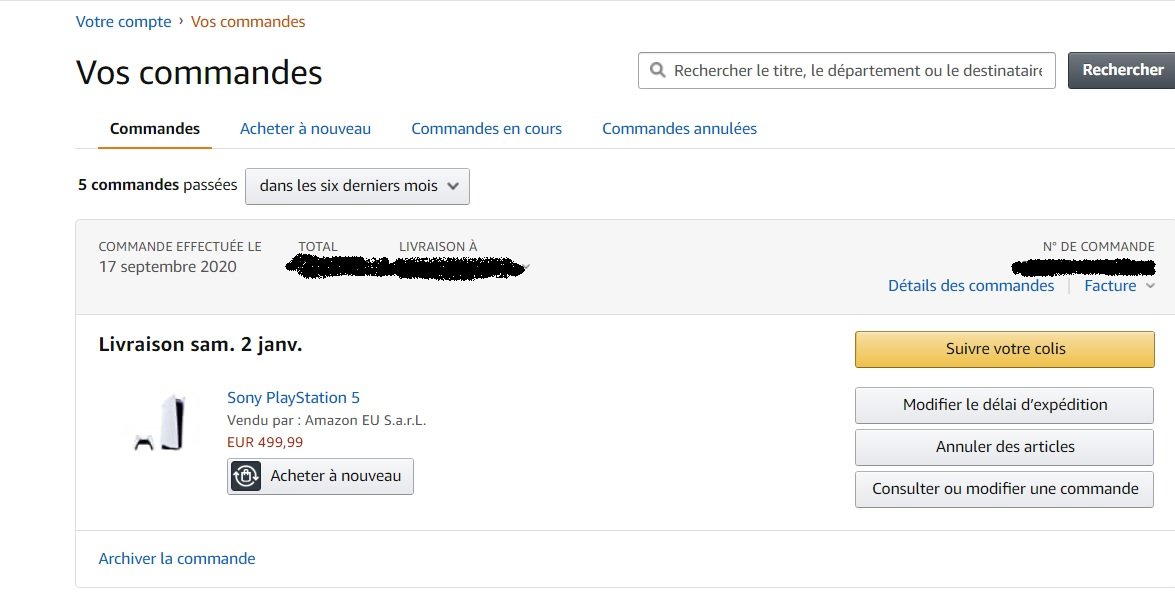 PS5 précommande Amazon