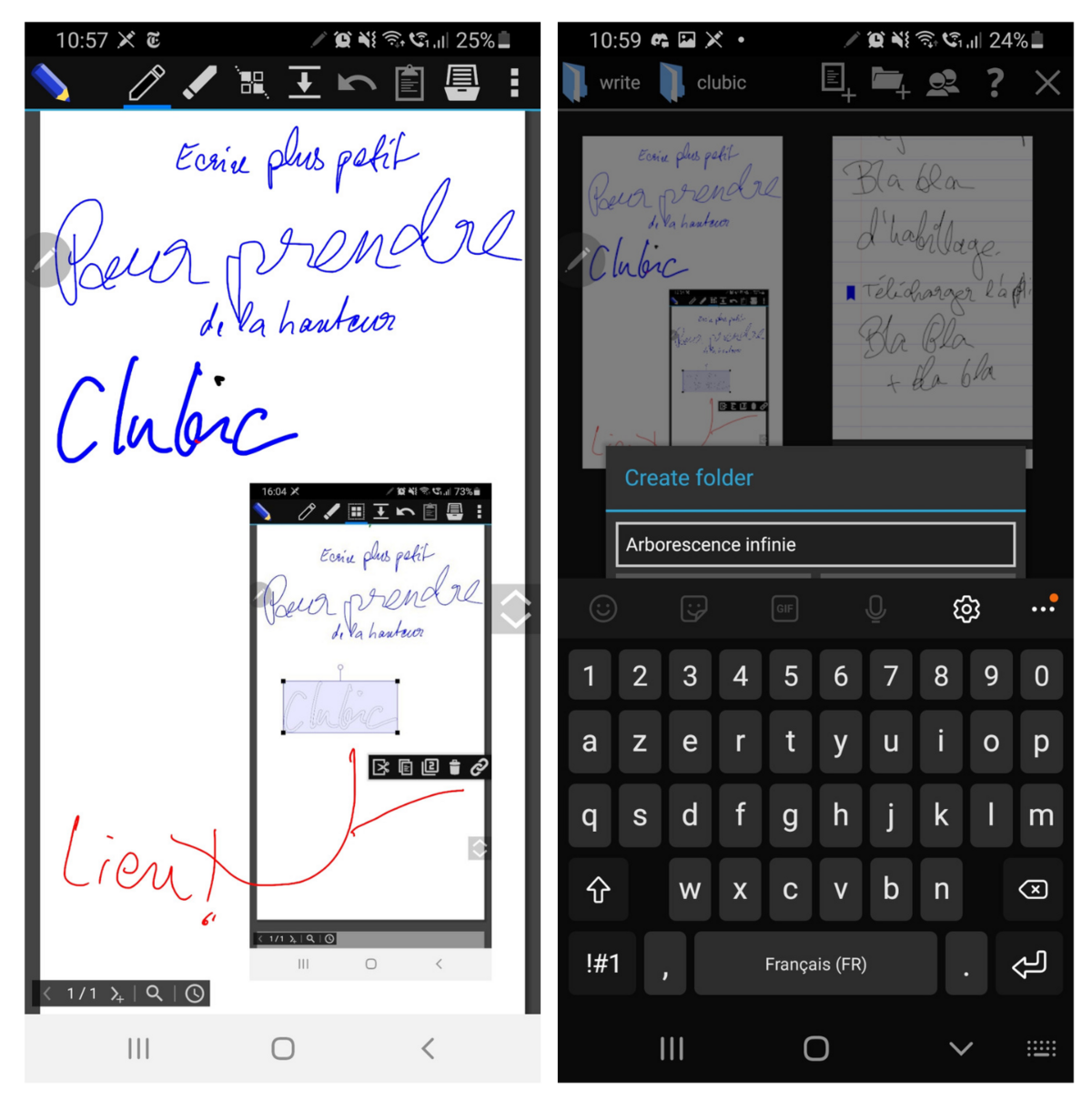 Capture d'écran du test de Write 3 sur Android (1)