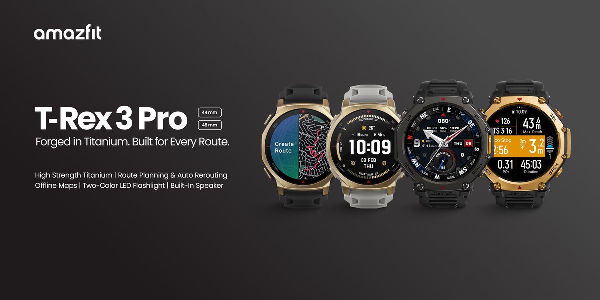 Les différents formats et coloris disponibles. © Amazfit