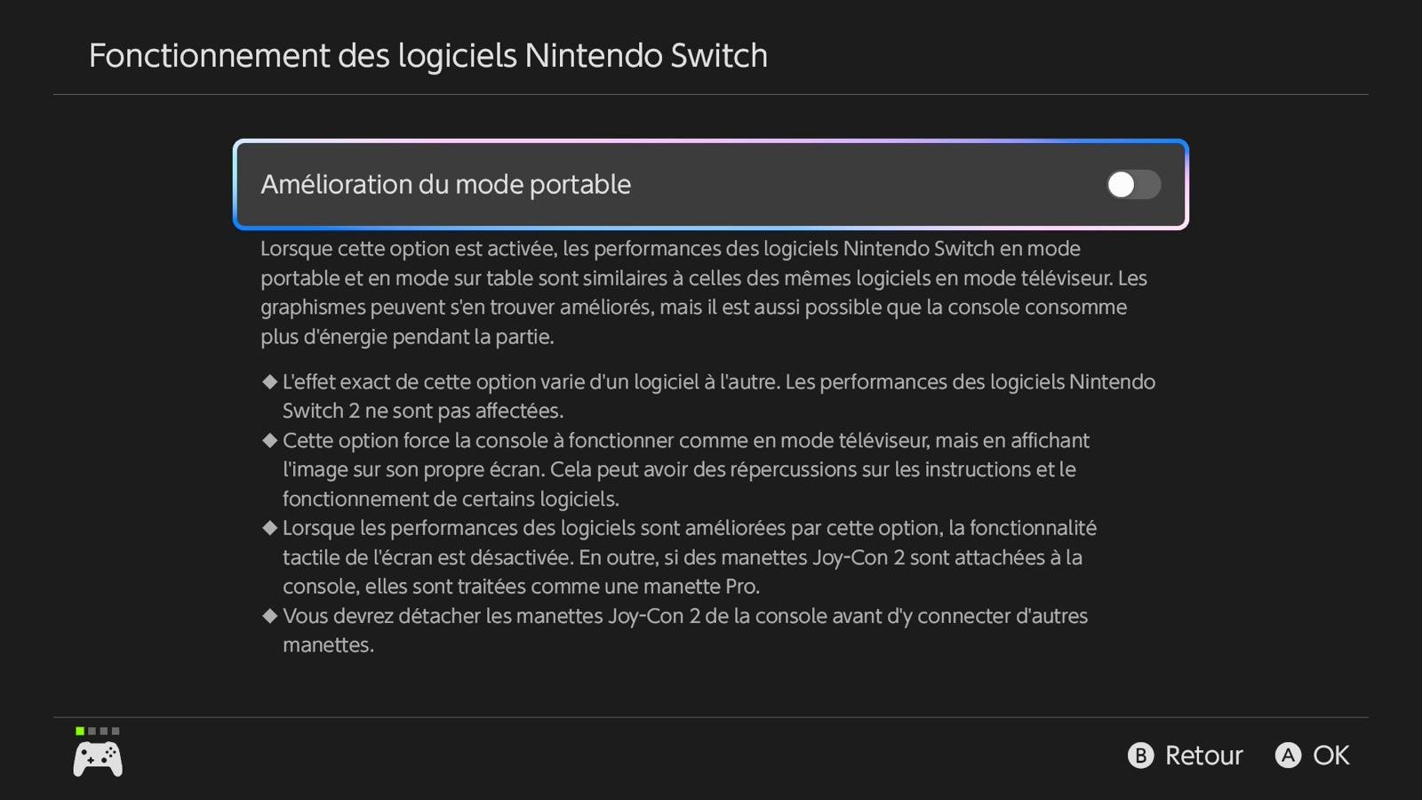 La nouvelle option introduite par la mise à jour 22.0.0. ©Stéphane Ficca / Clubic