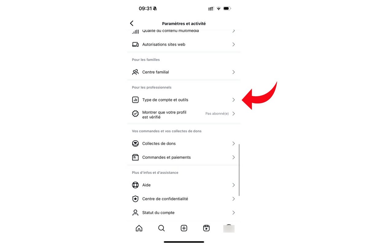 La section se trouve dans les paramètres et activité du compte © Mathilde Rochefort pour Clubic
