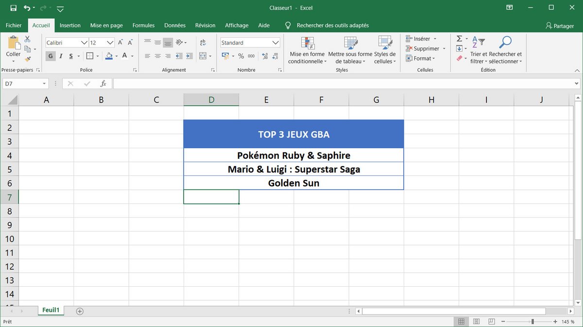 Tuto Excel