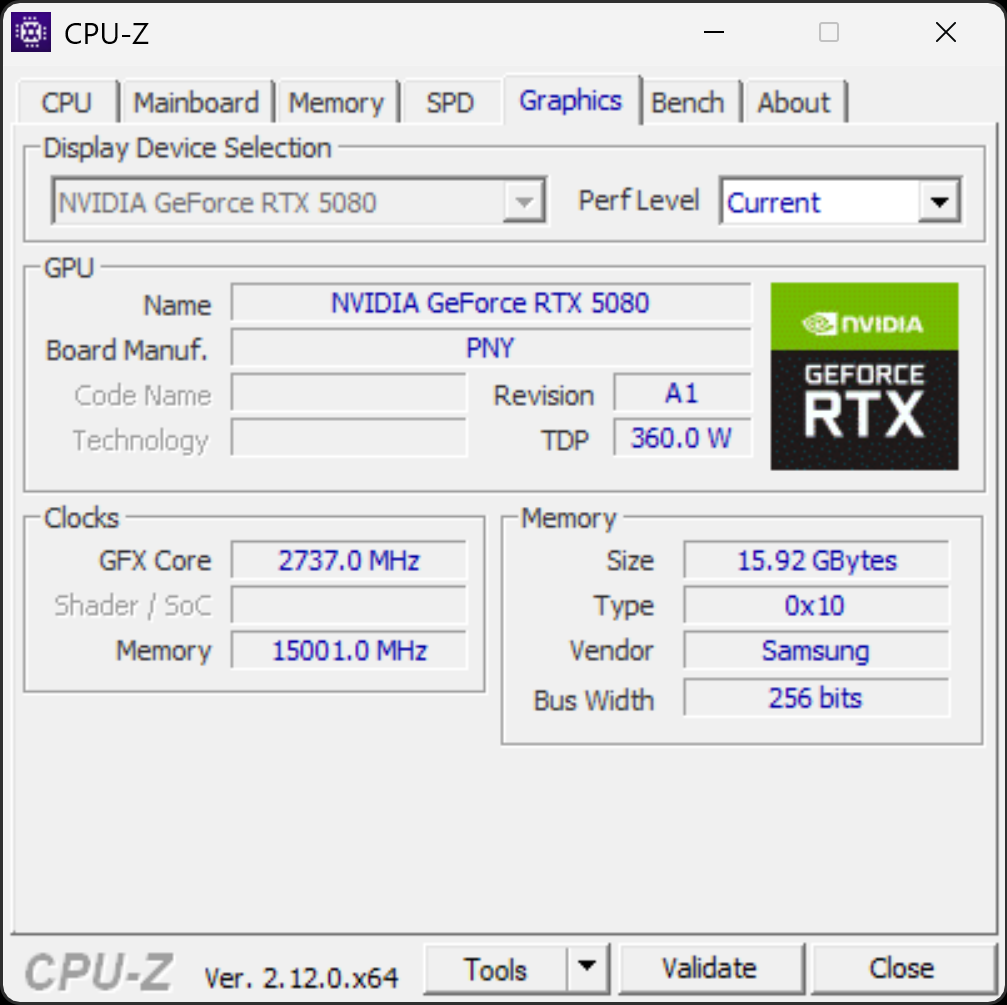 PNY RTX 5080 OC 16GB