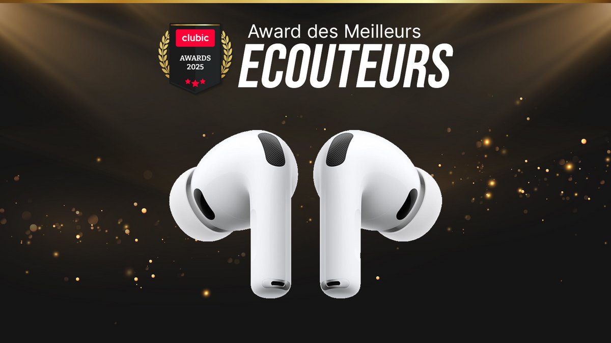 Les Apple Airpods Pro 3 rafle l'Award des meilleurs écouteurs de l'année. © Clubic