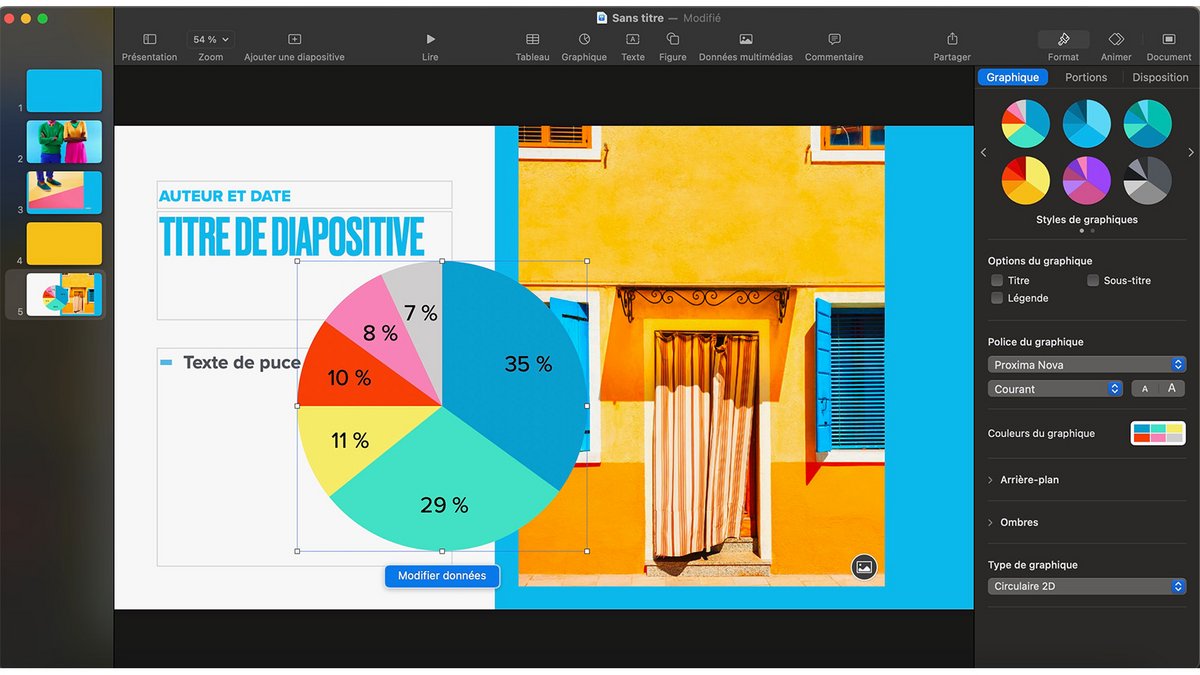 Apple Keynote est une option élégante et fluide pour les utilisateurs Apple, idéale pour créer des présentations soignées, gratuites et bien intégrées à l’écosystème - © 