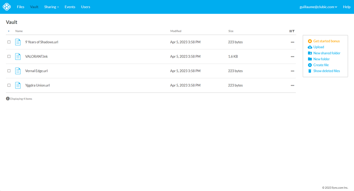 Sync.com - Partage et collaboration