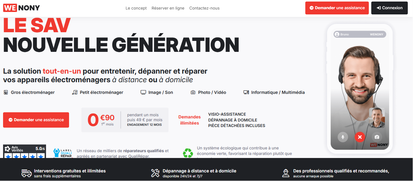 L'interface claire facilite grandement la prise en main de WeNony.