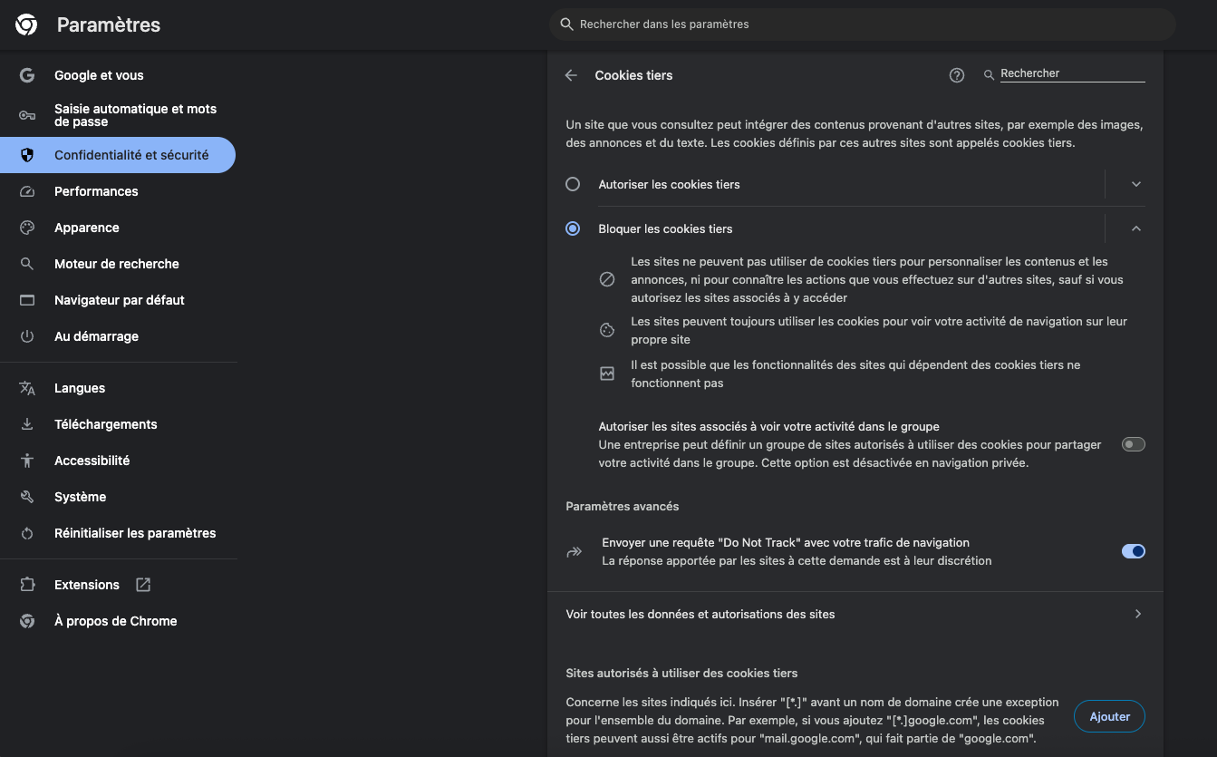 Les navigateurs intègrent des options de sécurité pour bloquer les cookies tiers © Clubic