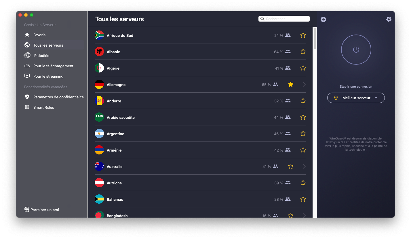 Choisir de se connecter à un pays étranger - CyberGhost VPN