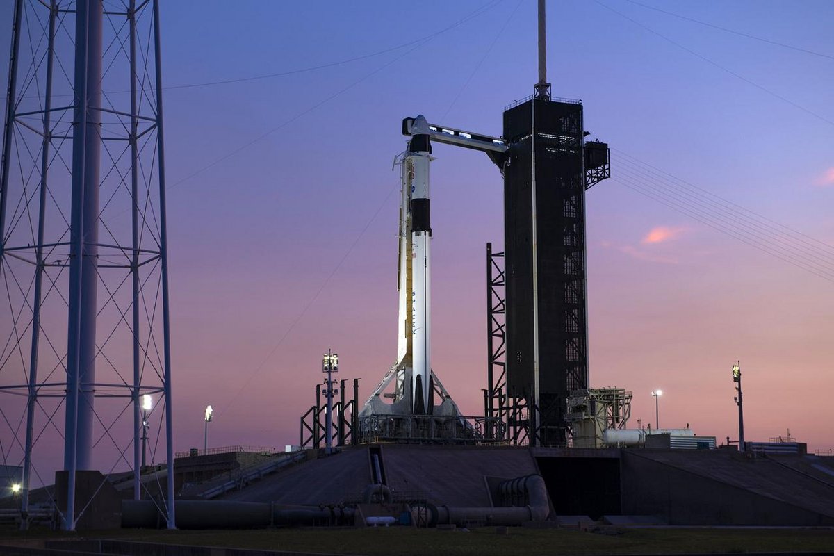 Elle n'aura finalement pas décollé ce matin. Mais les astronautes ont eu un bon entraînement... © NASA / SpaceX