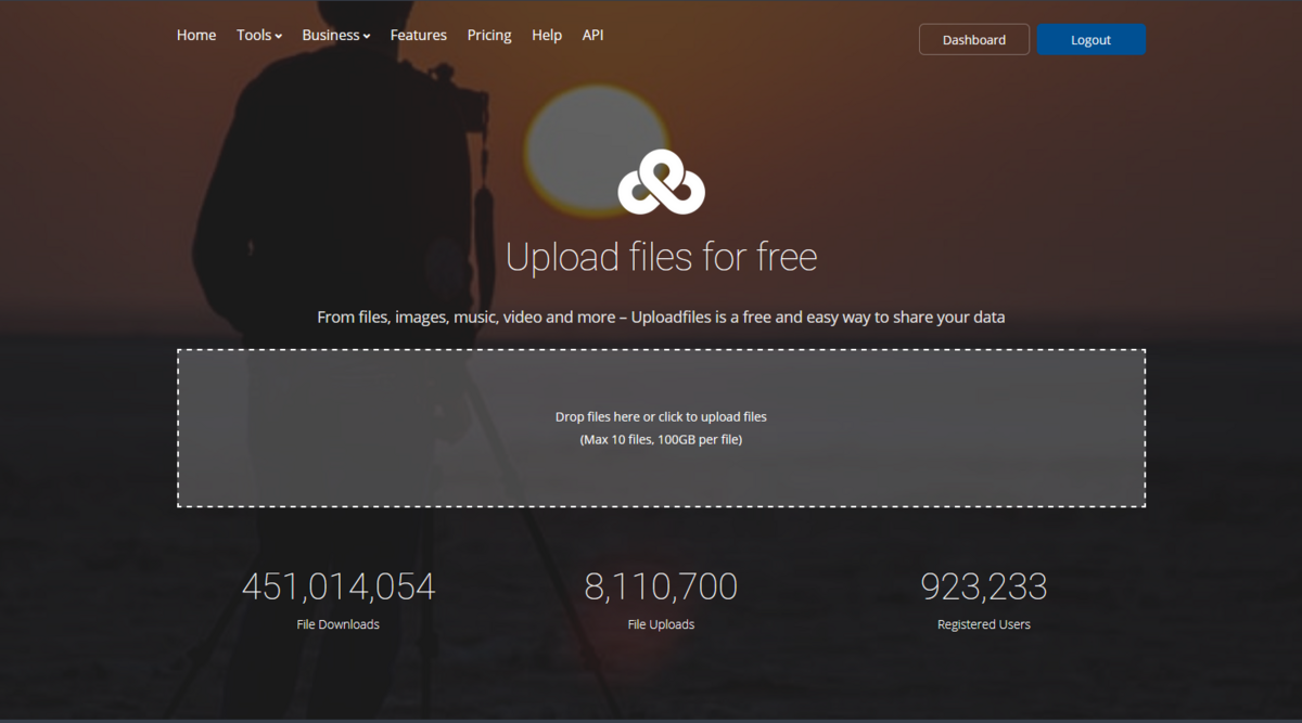 Ufile.io - Page d'upload gratuit