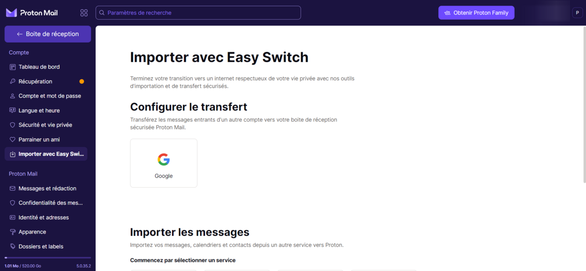 proton mail easy switch