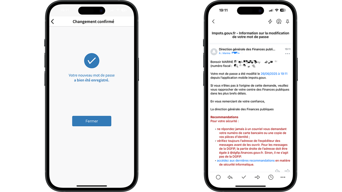 Le mot de passe du compte impots.gouv est modifié © Clubic