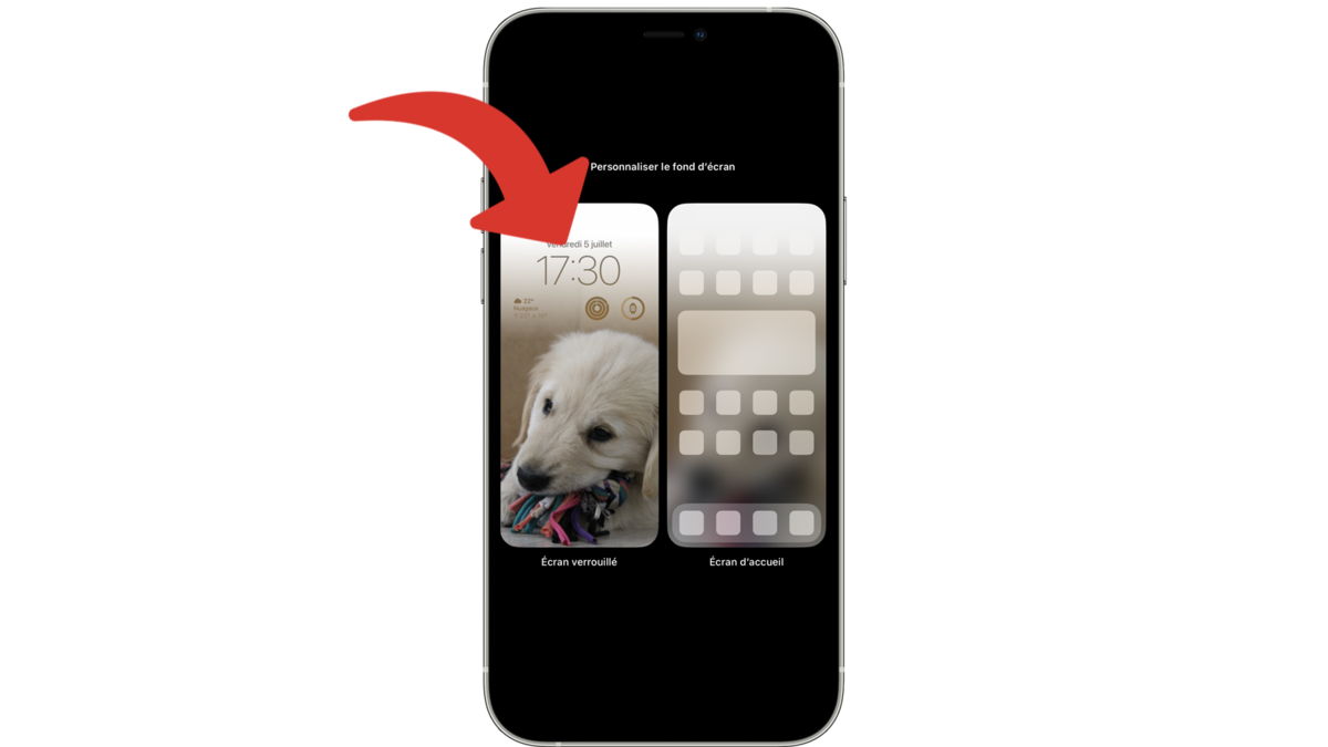 Accéder à la personnalisation de l'écran verrouillé de l'iPhone © Clubic