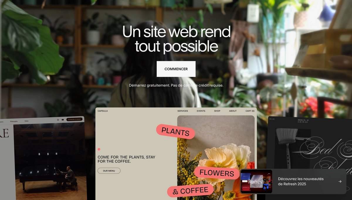 Le design et la simplicité avant tout avec Squarespace. ©Squarespace