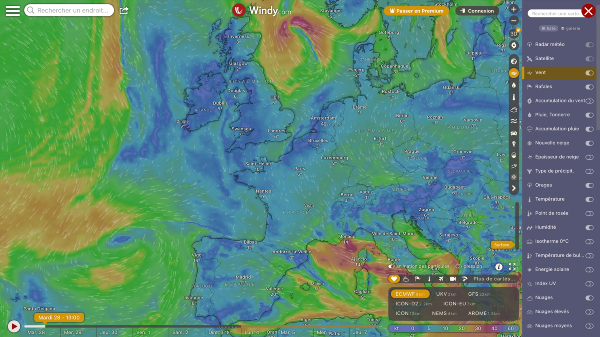 Visualiser la carte des vents en temps réel
