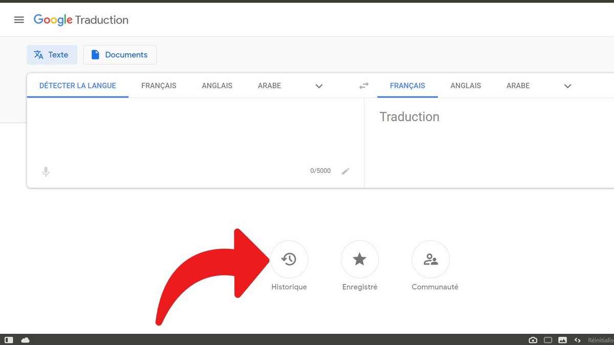 Google Traduction supprimer historique