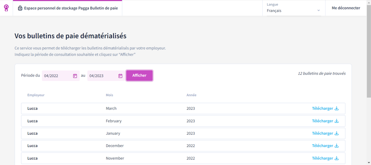 Accédez à vos fiches de paie dématérialisés © Pagga