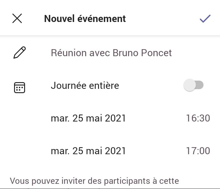 Microsoft Teams réunion par mobile