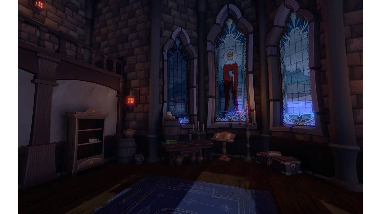 Dans We Were Here, deux explorateurs piégés dans un château abandonné doivent coopérer et communiquer pour résoudre des énigmes dans une ambiance sombre et inquiétante. © Total Mayhem Games