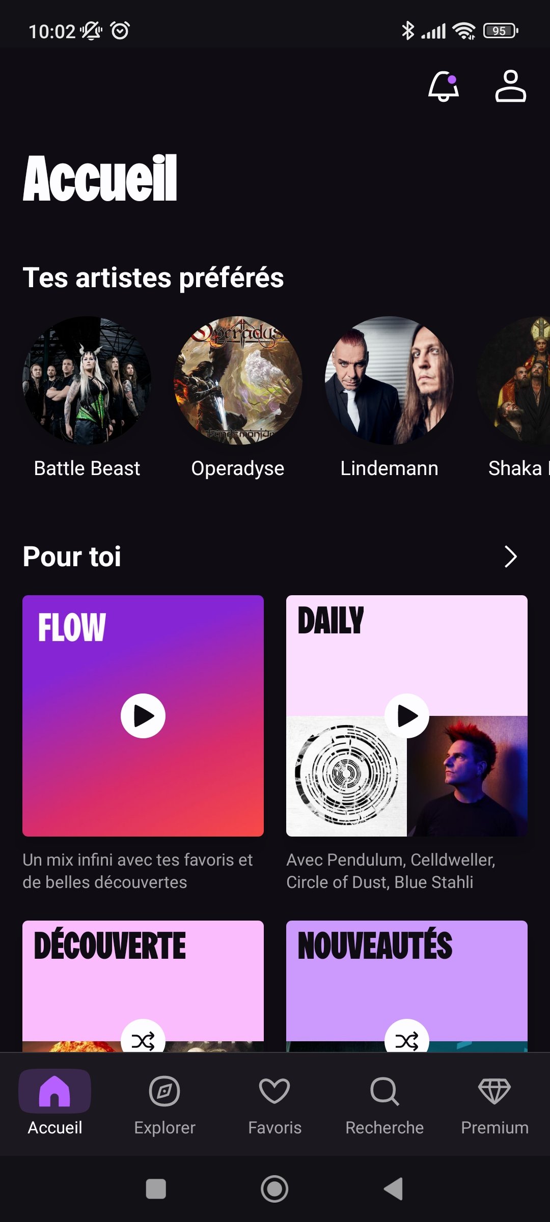 Deezer - L'interface sur mobile