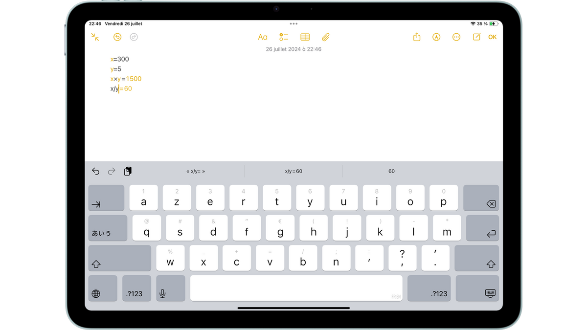 Calculs au clavier avec les notes mathématiques © Clubic