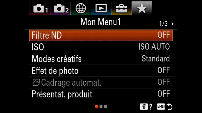 Sony ZV-1 capture Mon Menu 2