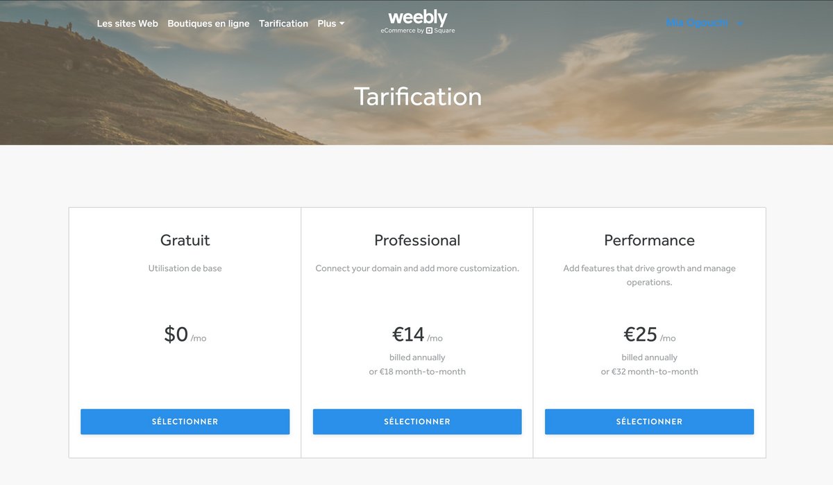 Des offres axées e-commerce. ©Weebly