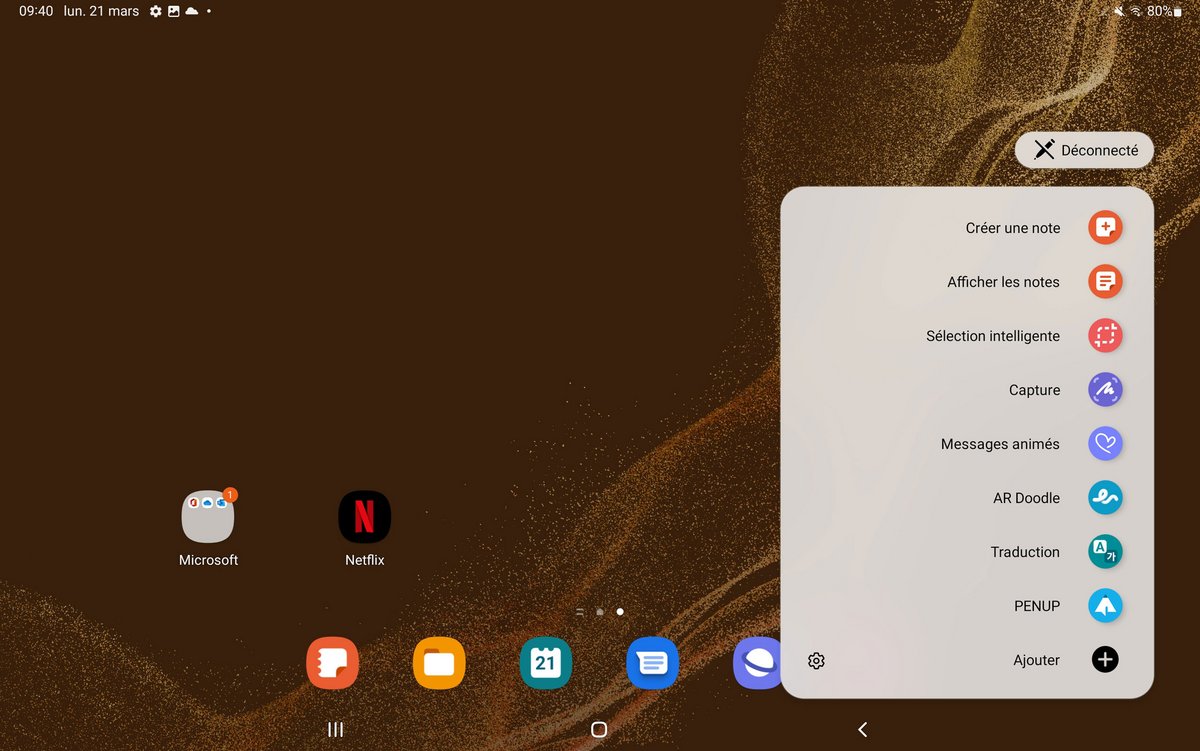 interface samsung galaxy tab s8+