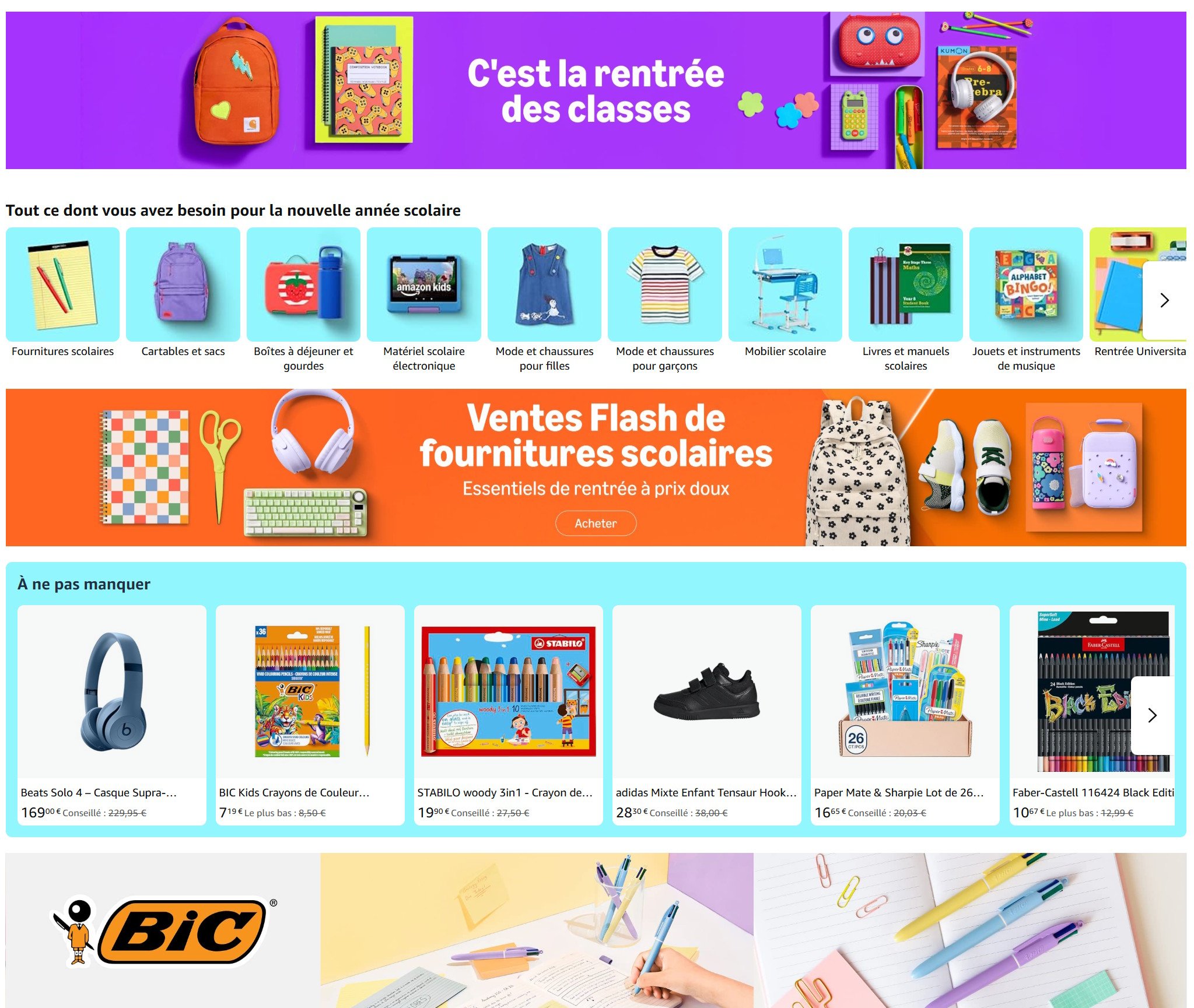 La boutique thématique « C’est la rentrée des classes ». ©Clubic