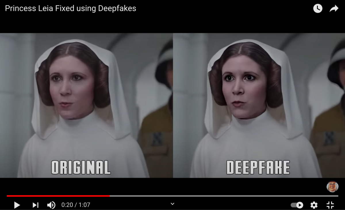 Exemple d'une deepfake