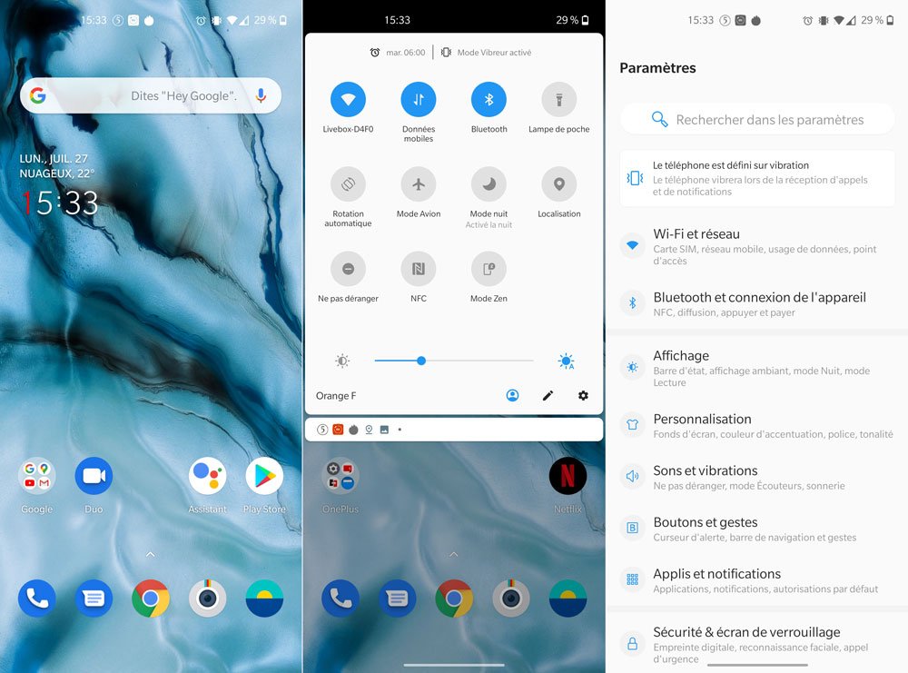 Interface Oxygen OS OnePlus Nord