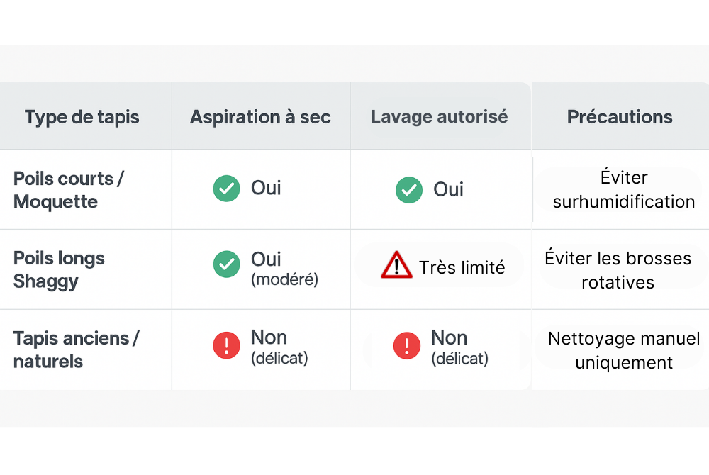 Les consignes de lavage à suivre selon les tapis © Clubic