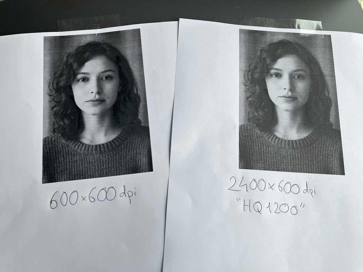 Résolution granuleuse pour le 600 x 600dpi, quelques stries pour la résolution maximale © Vincent Touveneau