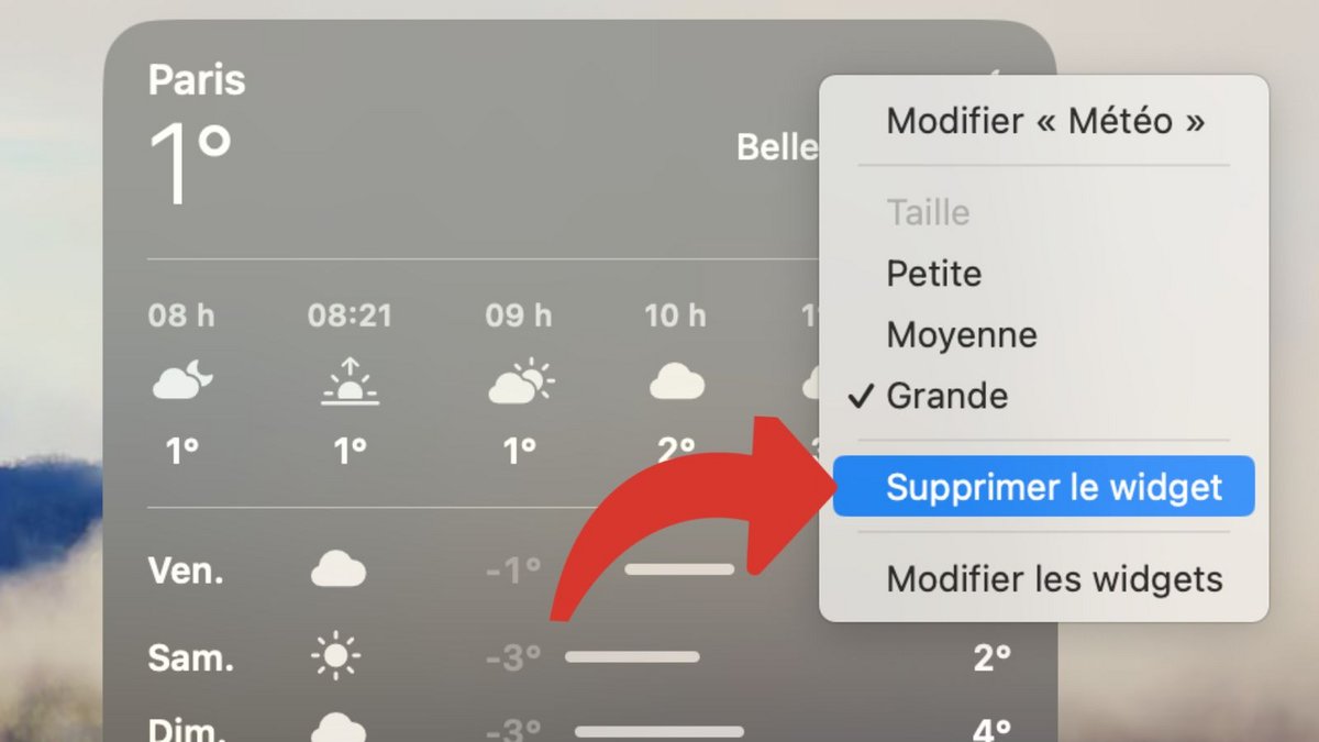 Supprimer un widget de bureau sur macOS Sonoma